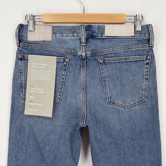 NWT Everlane Men's The Organic Cotton Slim-Fit Jean In Thrift Blue Size 30x30 - Picture 6 of 11